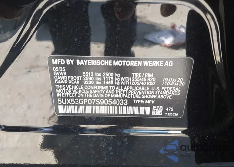2025 BMW X3 30 xDrive from USA, damaged, VIN 5UX53GP07S9054033